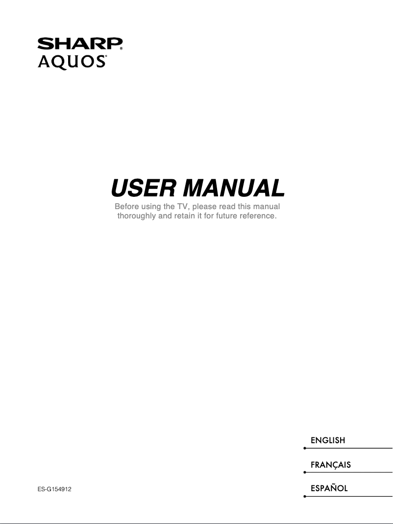 Page n°1 - Manuel utilisateur Sharp Aquos LC-50N3100U