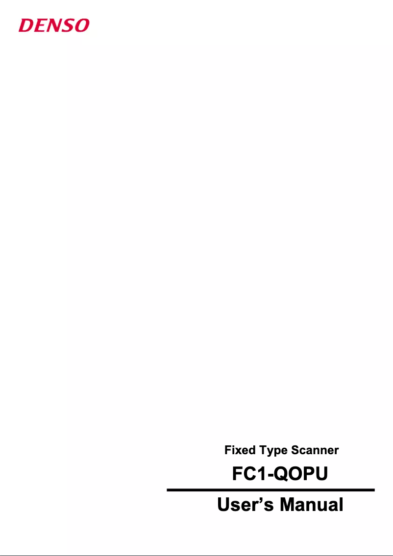 Page n°1 - Manuel utilisateur DENSO FC1-QOPU