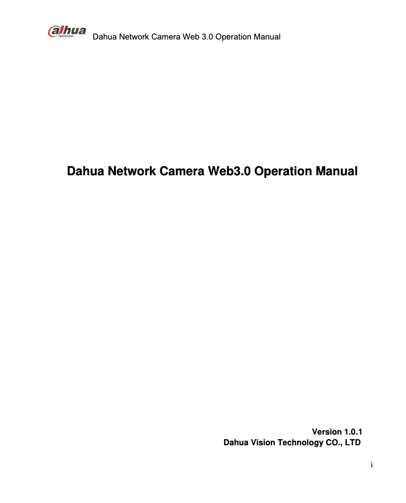 Page n°1 - Manuel utilisateur Dahua Technology IPC-HDW4830EM-AS