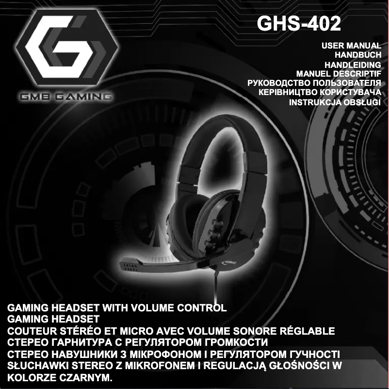 Page n°1 - Manuel utilisateur GMB Gaming GHS-402