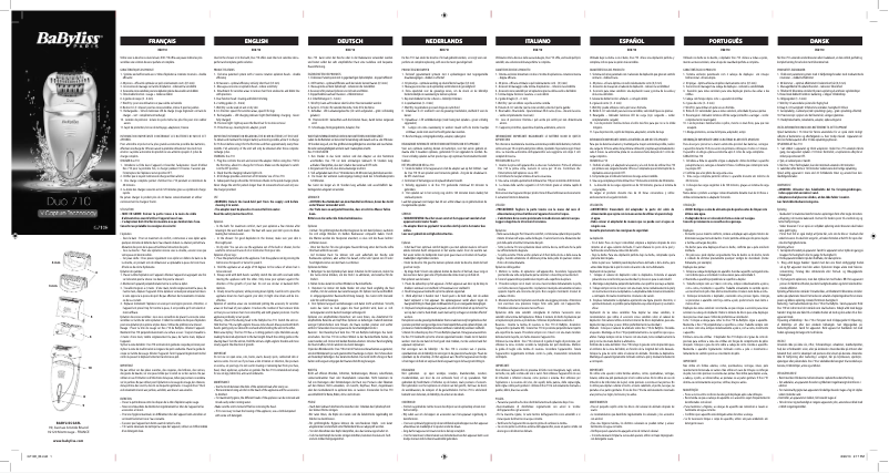 Page 1 de la notice Manuel utilisateur BaByliss DUO 710