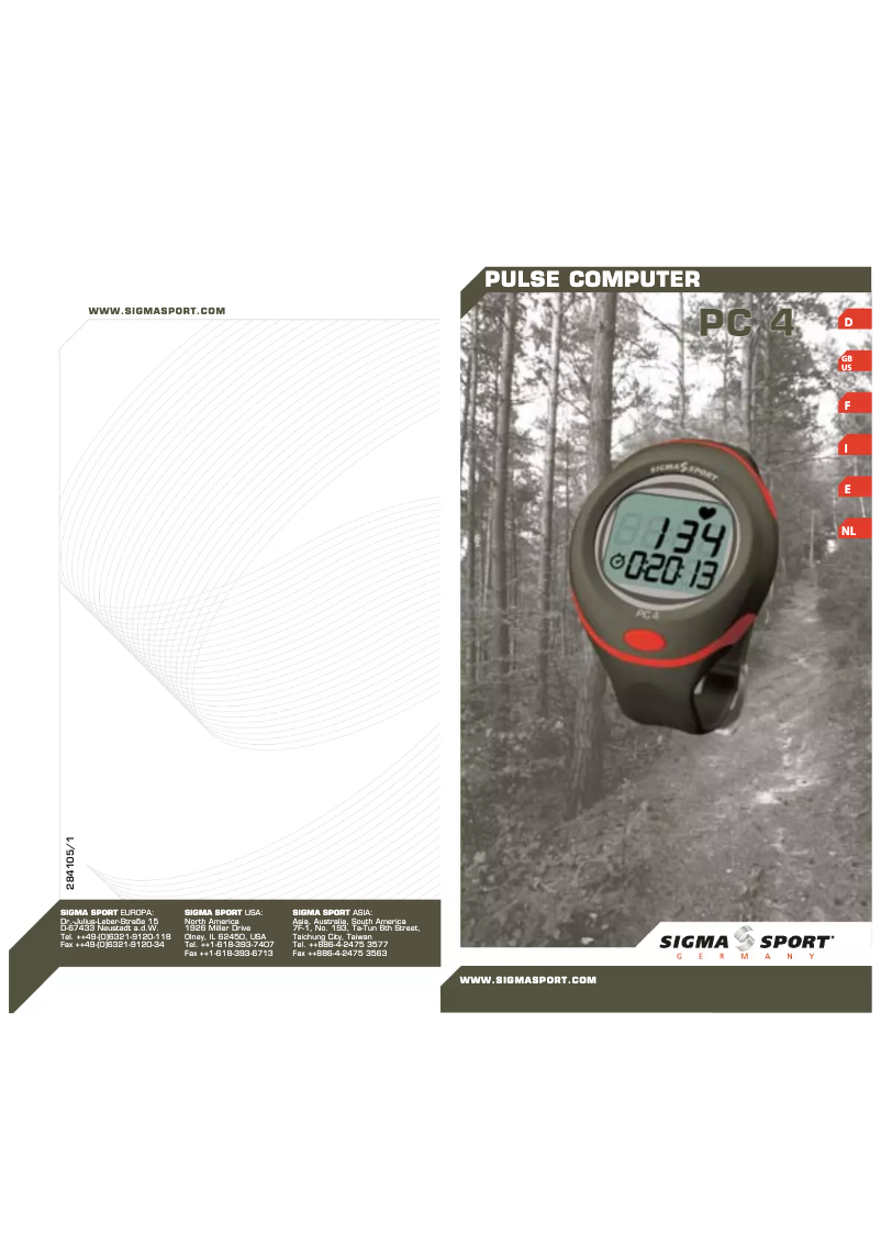 Page n°1 - Manuel utilisateur Sigma PC 4