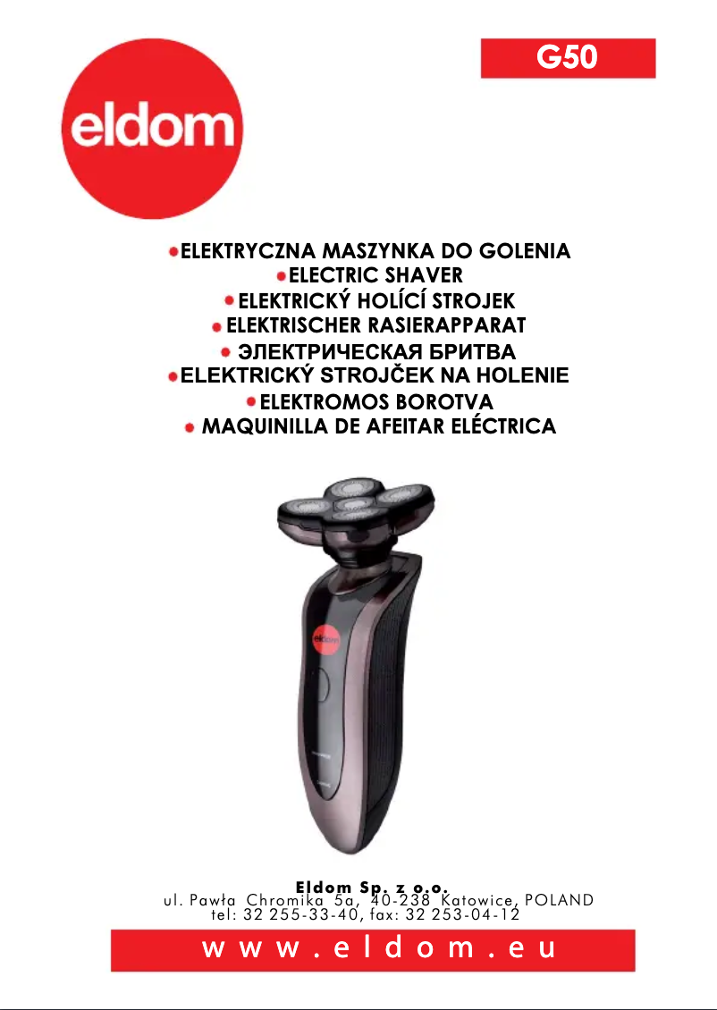 Page n°1 - Manuel utilisateur Eldom FIVE G50