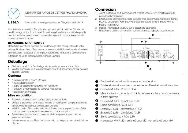 Page n°1 - Guide de démarrage rapide Linn Akurate LP12