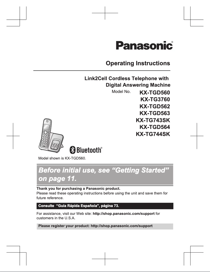 Page n°1 - Manuel utilisateur Panasonic KX-TGD584