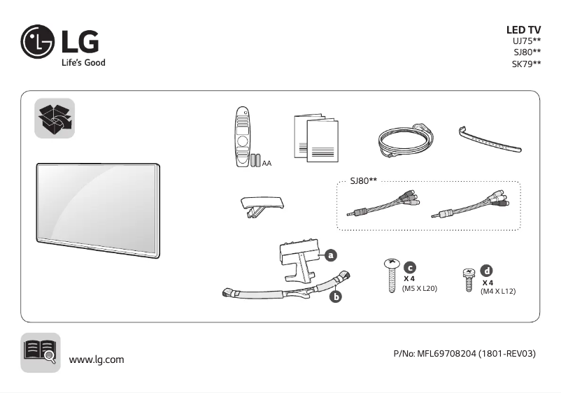 Page 1 de la notice Manuel utilisateur LG 43UJ752Y