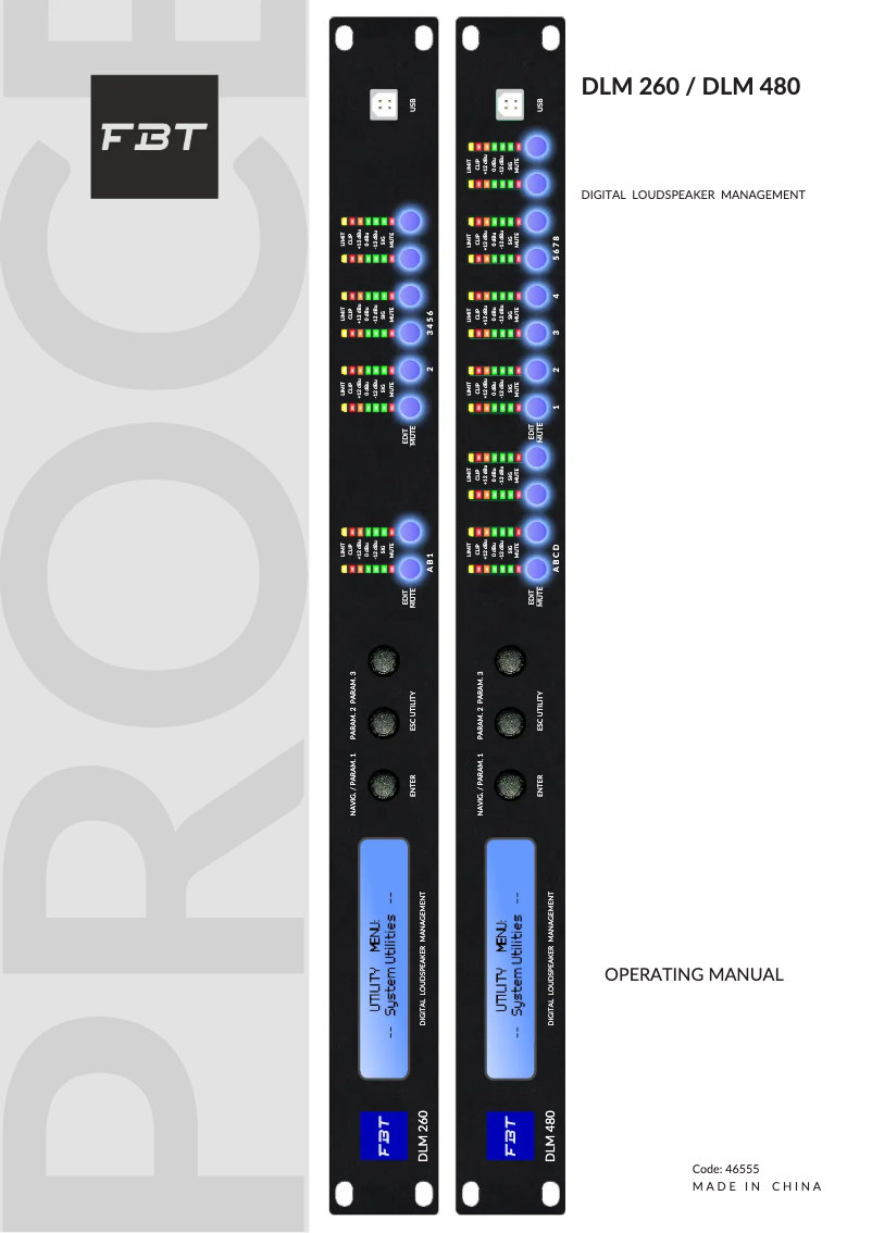 Page n°1 - Manuel utilisateur FBT DLM 480