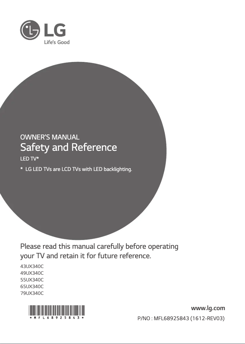 Página 1 del manual Manual de usuario LG 79UX340C