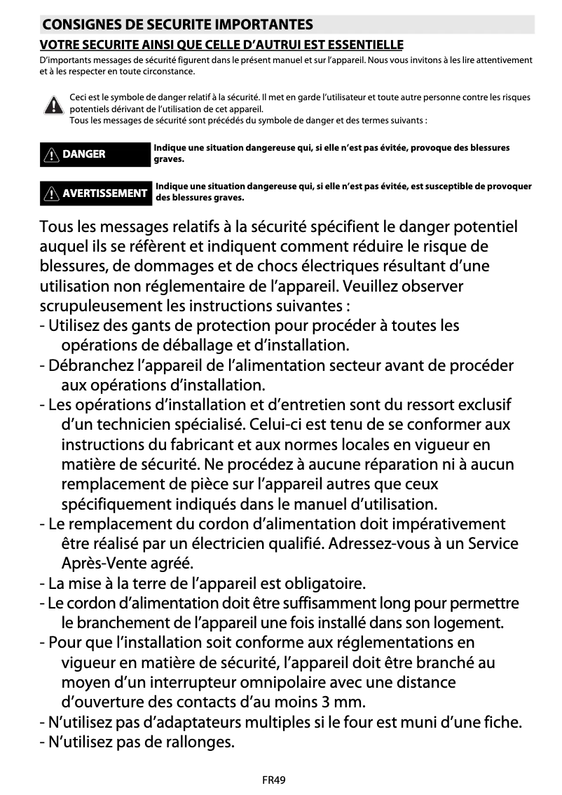 Page 1 de la notice Manuel utilisateur Whirlpool AKZM 6820/IXL