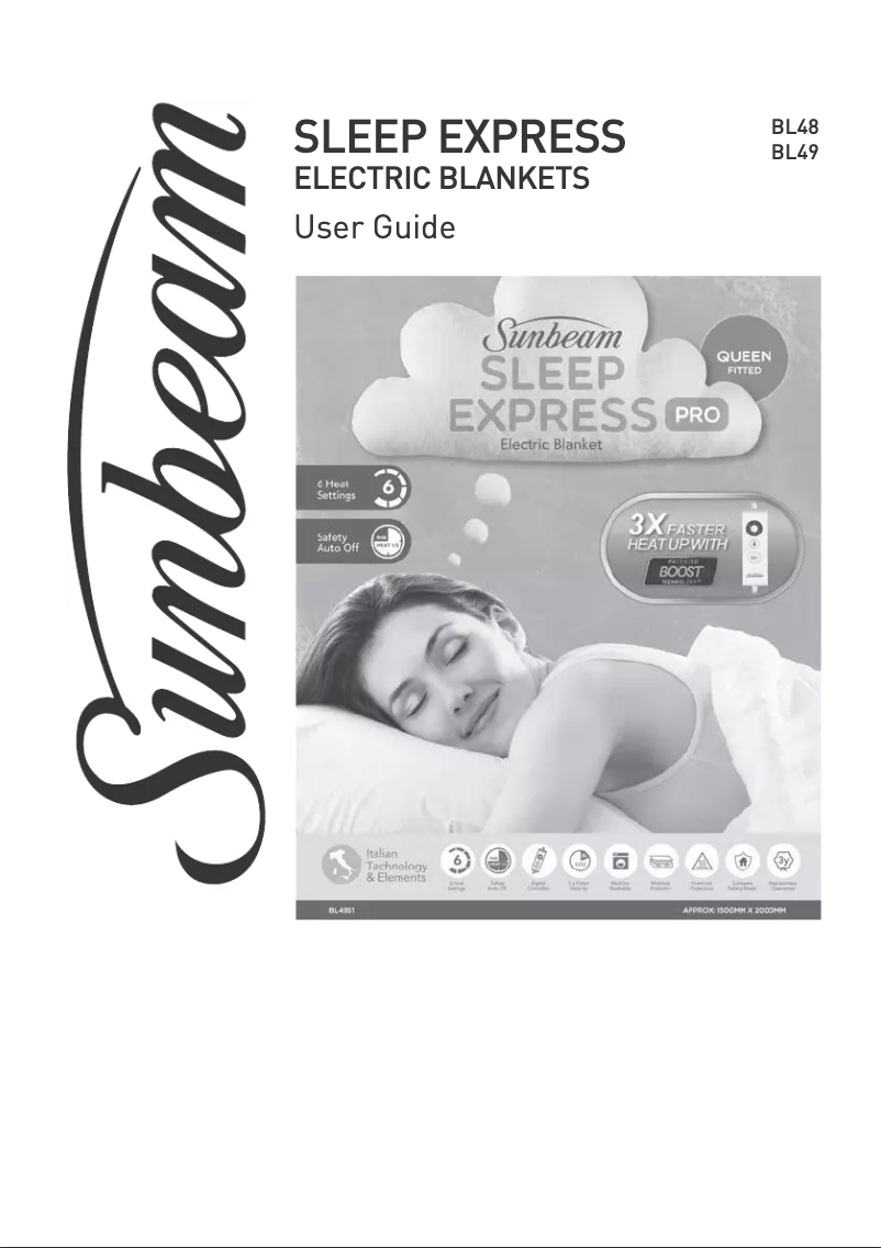 Page 1 de la notice Manuel utilisateur Sunbeam Sleep Express BL4851