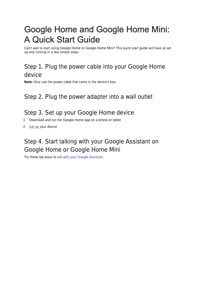 Page n°1 - Manuel utilisateur Google Home