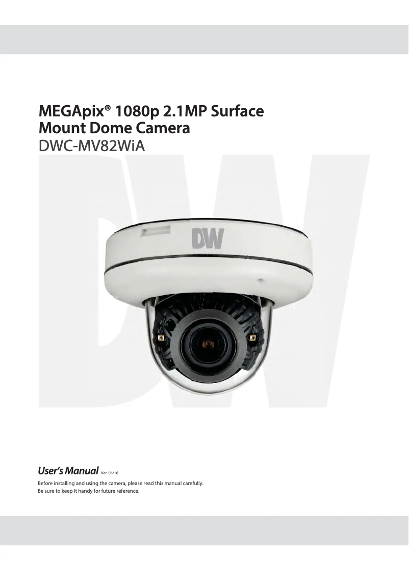 Page n°1 - Manuel utilisateur Digital Watchdog MegaPix DWC-MV82WiA