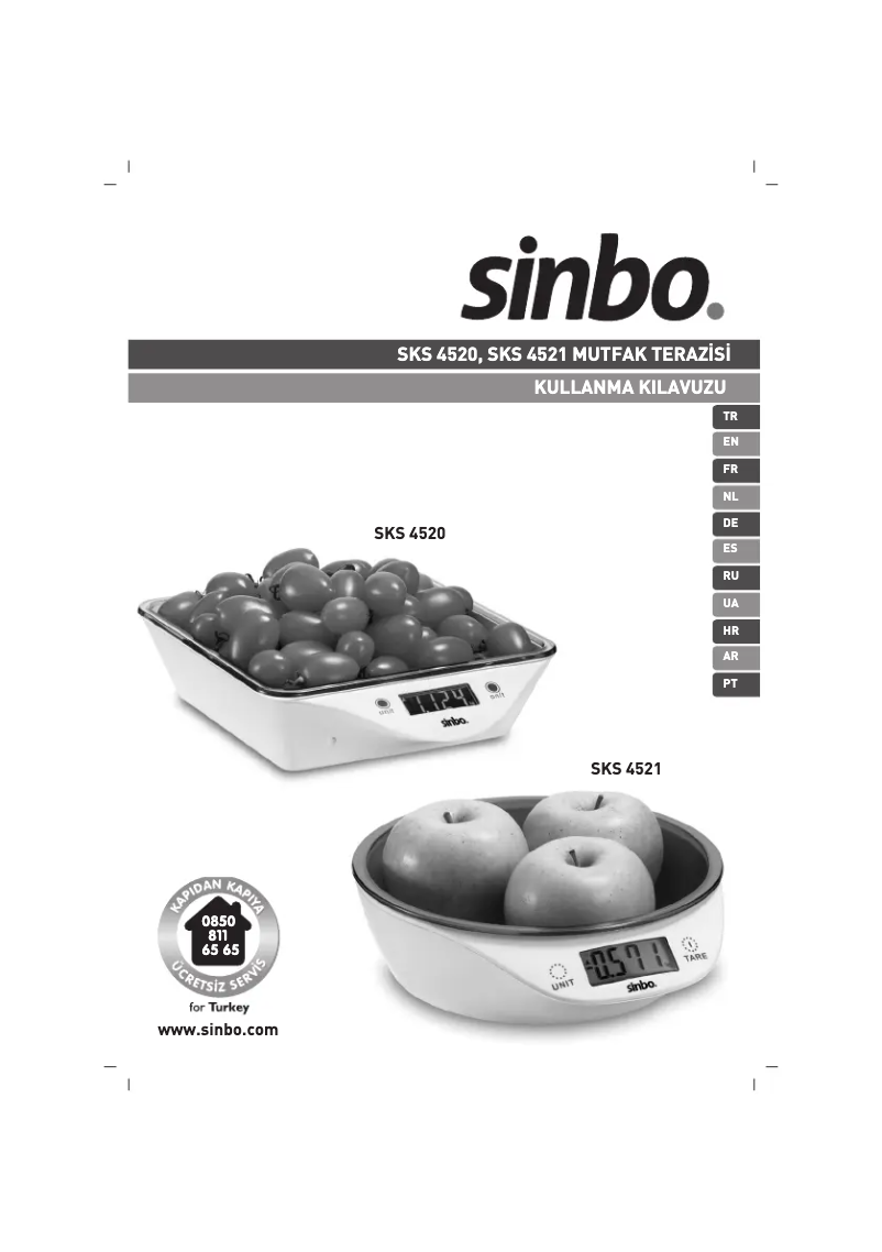 Page 1 de la notice Manuel utilisateur Sinbo SKS-4521