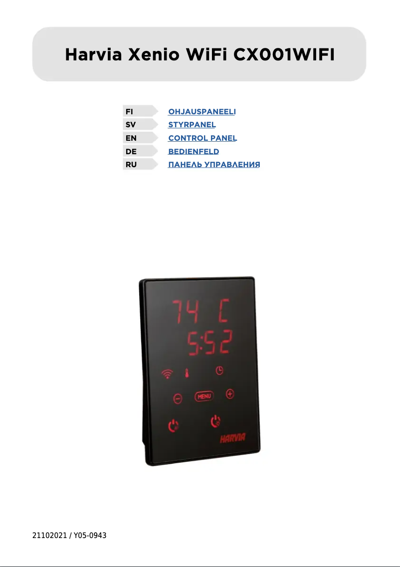 Page 1 de la notice Manuel utilisateur Harvia Xenio WiFi CX001WIFI