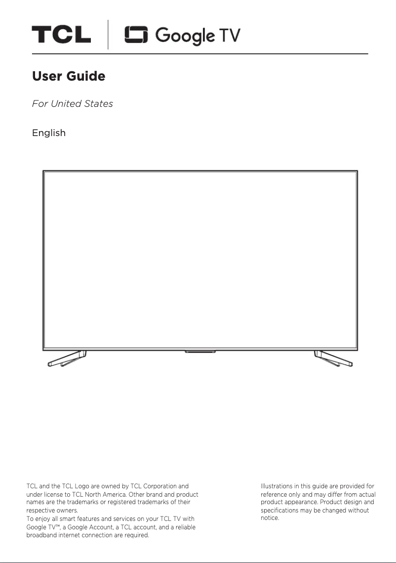 Page 1 de la notice Manuel utilisateur TCL 55Q750G