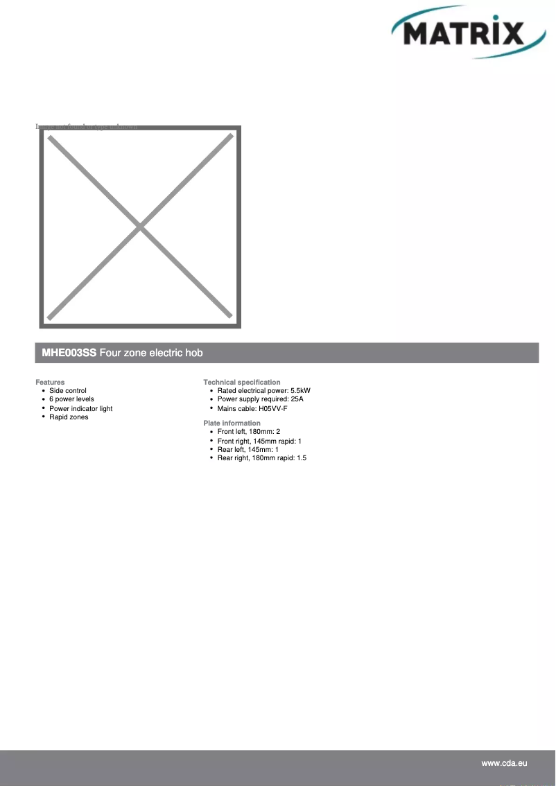 Page n°1 - Manuel utilisateur Matrix MHE003SS