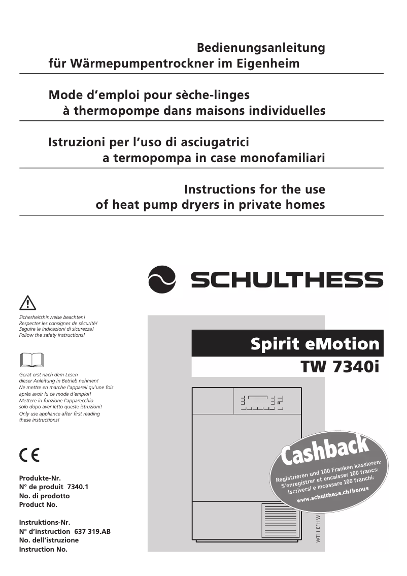 Image de la première page du manuel de l'appareil Spirit TopLine TW 7340i