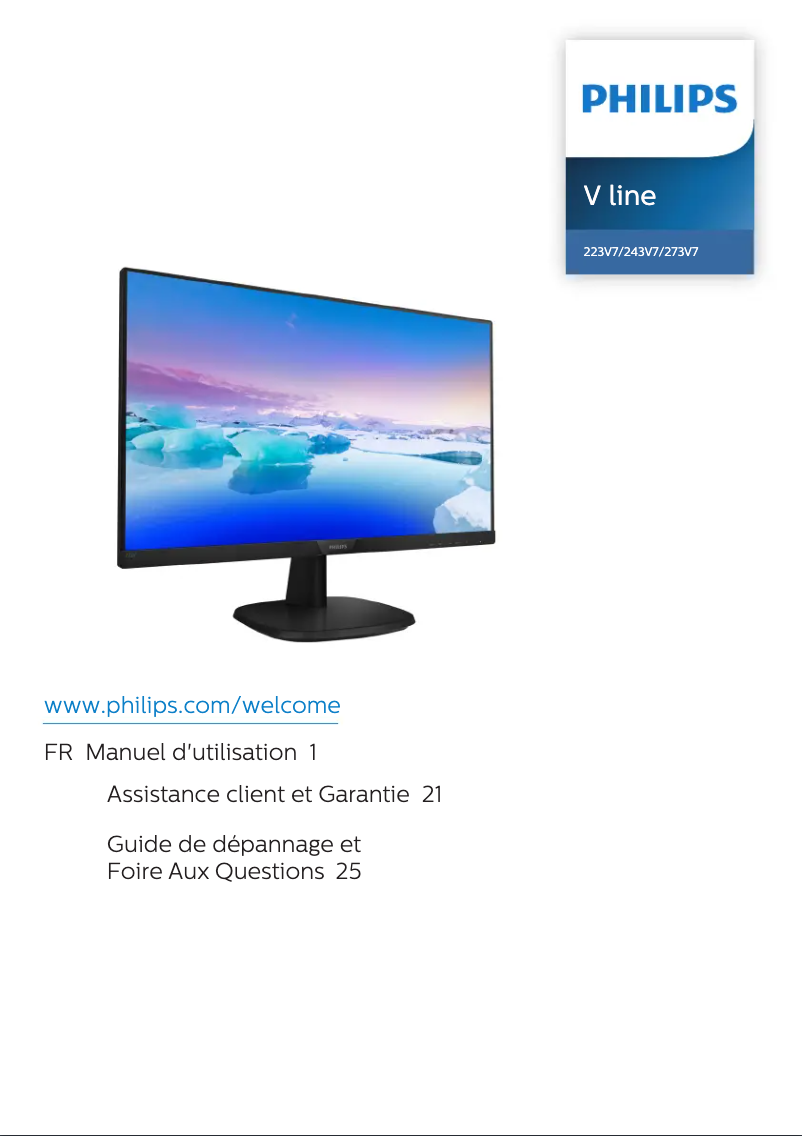 Image de la première page du manuel de l'appareil 223V7QJAB