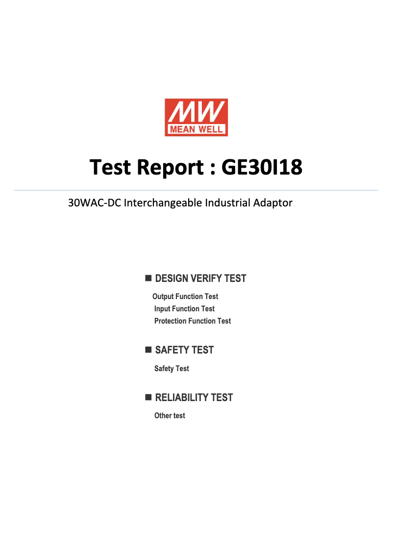 First page image of the manual for GE30I18-P1J