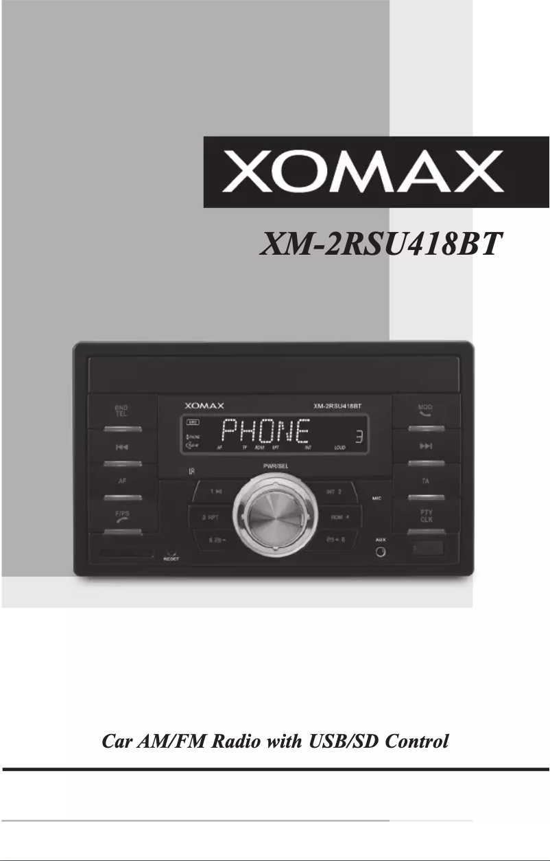 Page n°1 - Manuel utilisateur Xomax XM-2RSU418BT