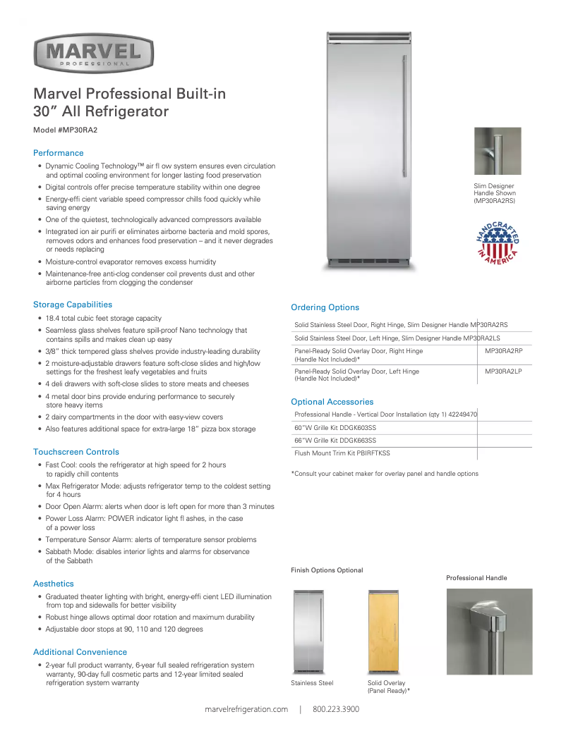 Page 1 of the manual User Manual Marvel MP30RA2R