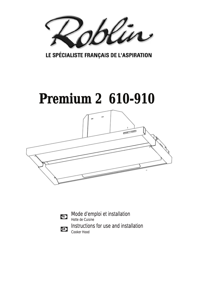Page 1 de la notice Manuel utilisateur Roblin Premium 610