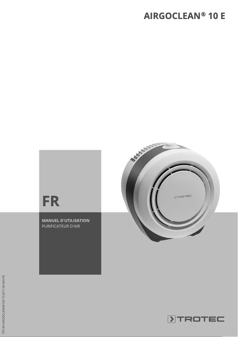 Image de la première page du manuel de l'appareil AirgoClean 10 E