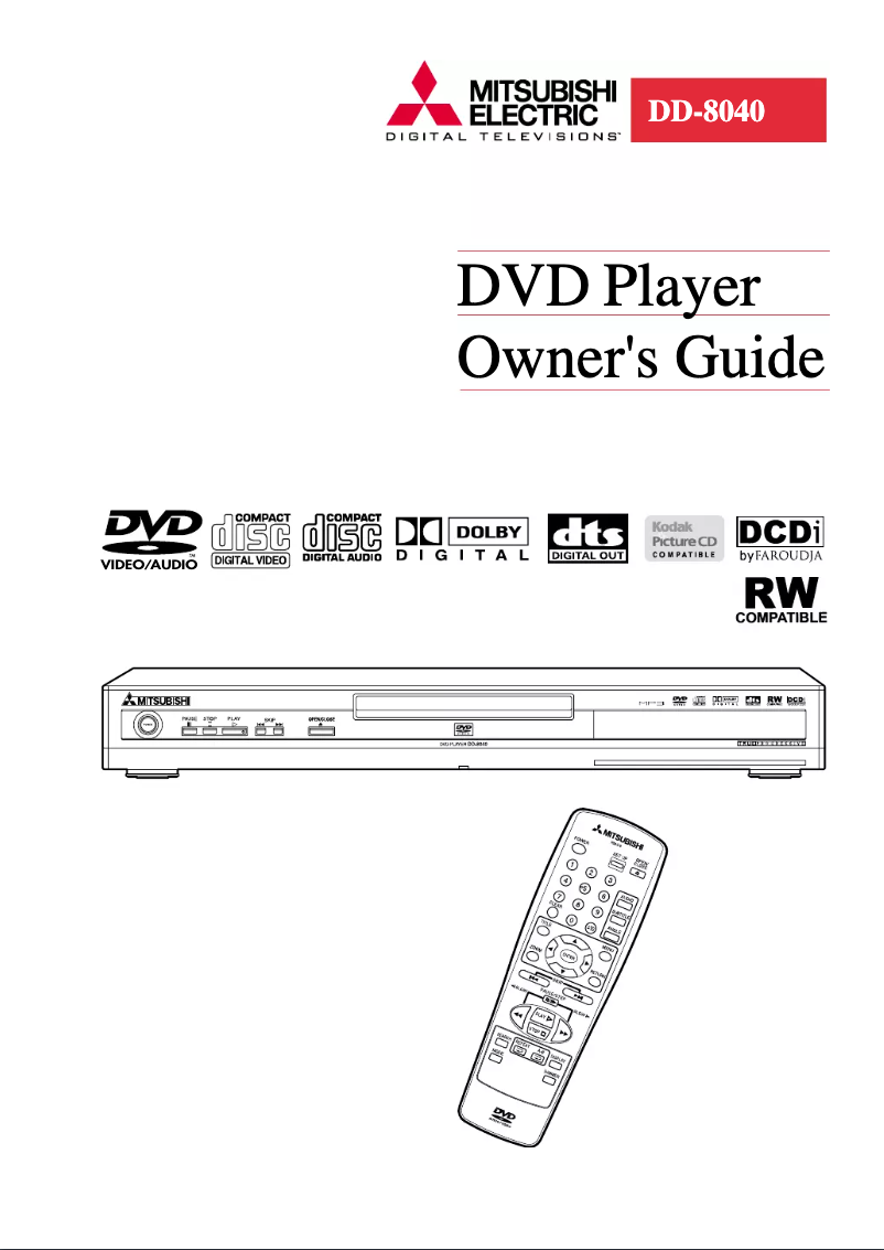 Page 1 de la notice Manuel utilisateur Mitsubishi DD-8040