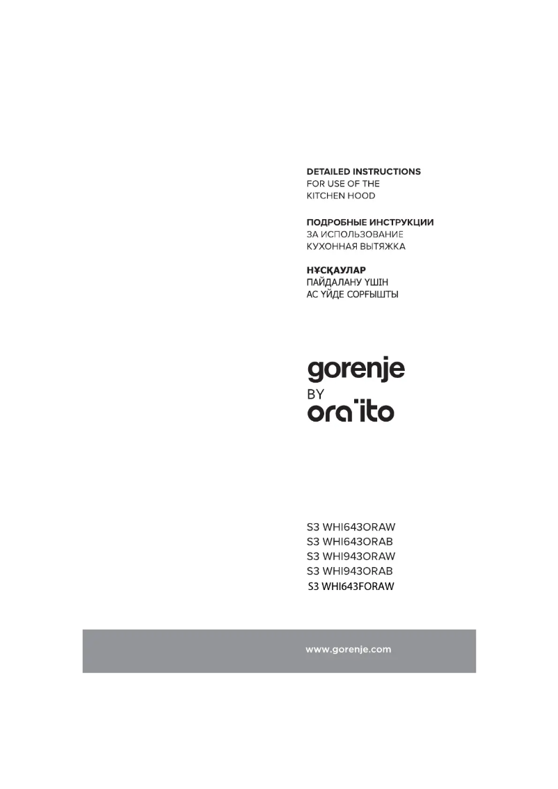 Page n°1 - Manuel utilisateur Gorenje WHI643FORAW