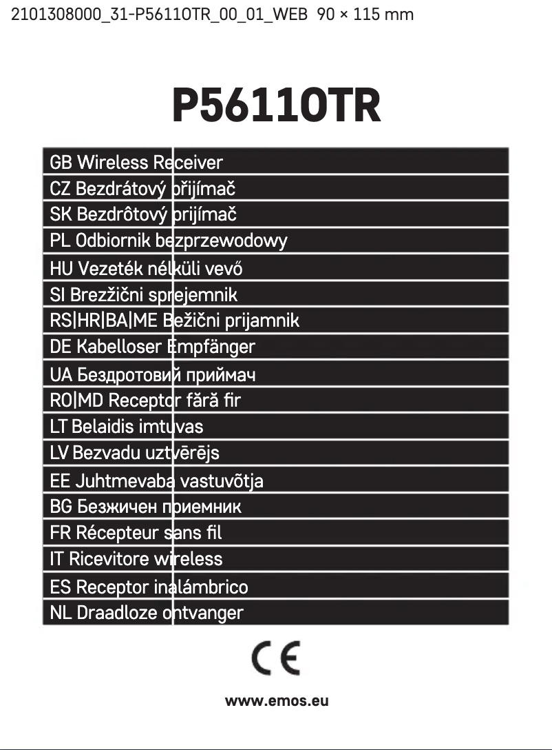 Image de la première page du manuel de l'appareil P5611OTR