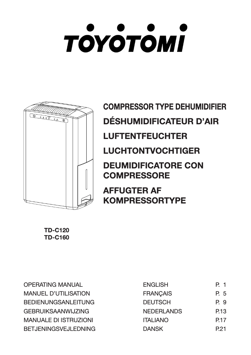 Page n°1 - Manuel utilisateur Toyotomi TD-C160