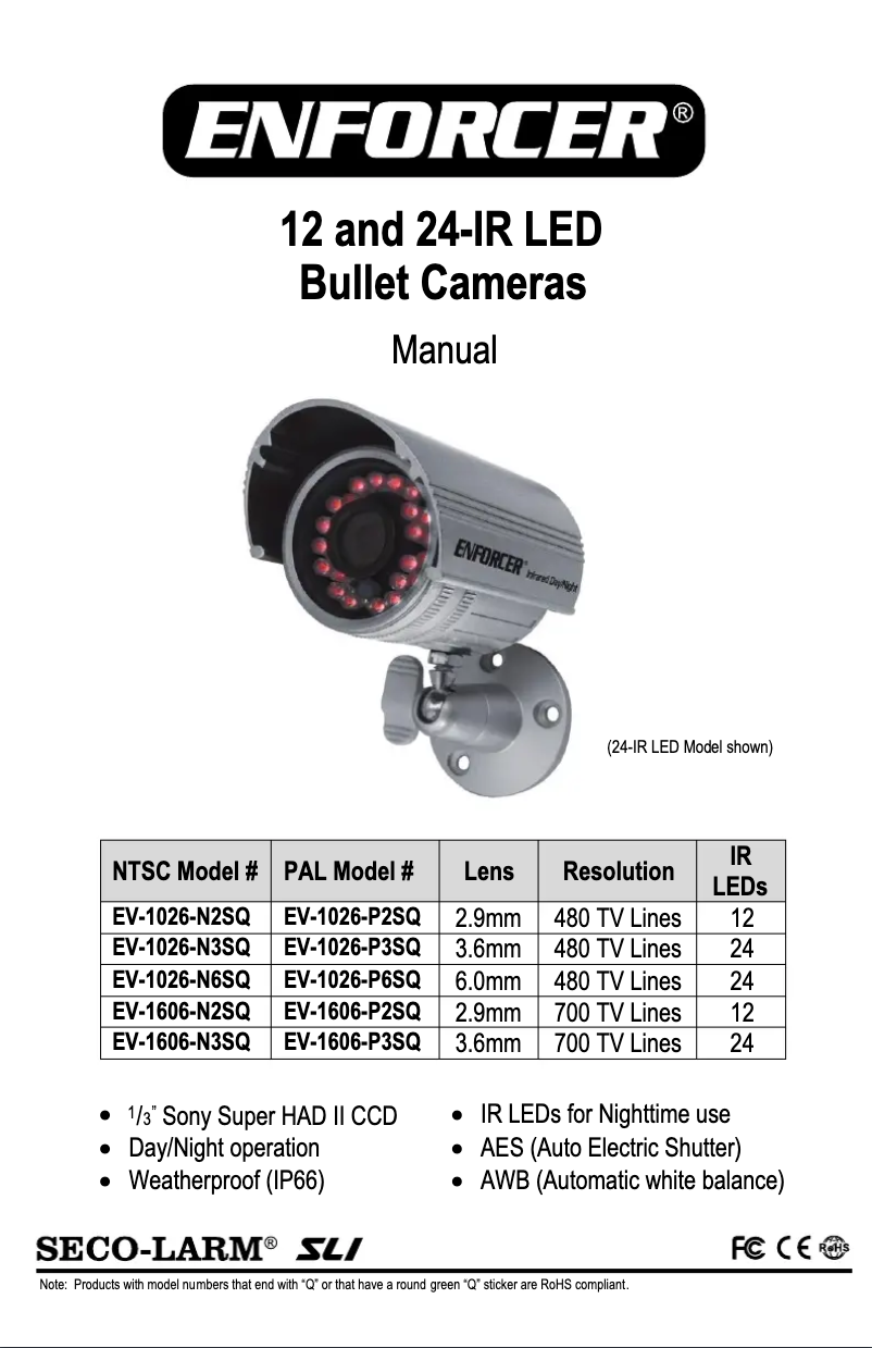 Page n°1 - Manuel utilisateur Enforcer EV-1606-N2SQ