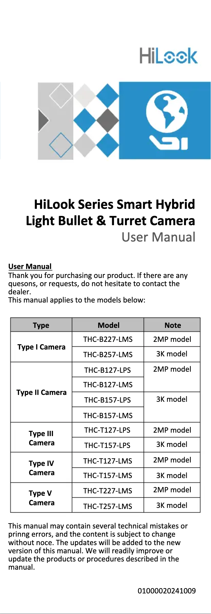 Page n°1 - Manuel utilisateur Hikvision THC-B157-LMS
