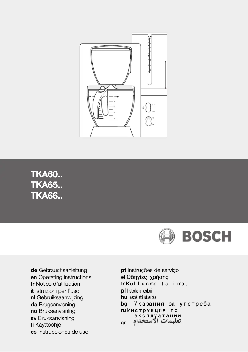 Page 1 de la notice Manuel utilisateur Bosch TKA6631
