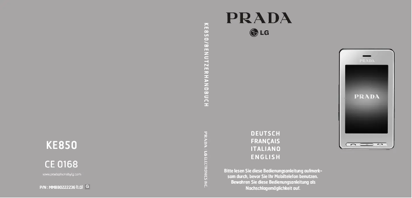 Page 1 of the manual User Manual LG KE850ASV