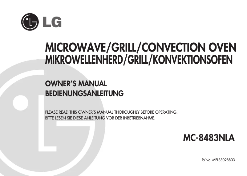 Page n°1 - Manuel utilisateur LG MC-8083KLA