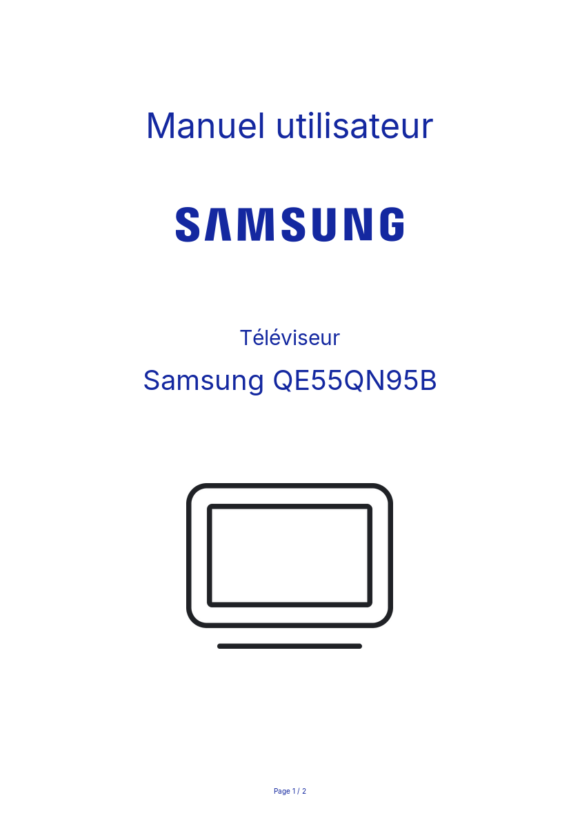 Page n°1 - Manuel utilisateur Samsung QE55QN95B