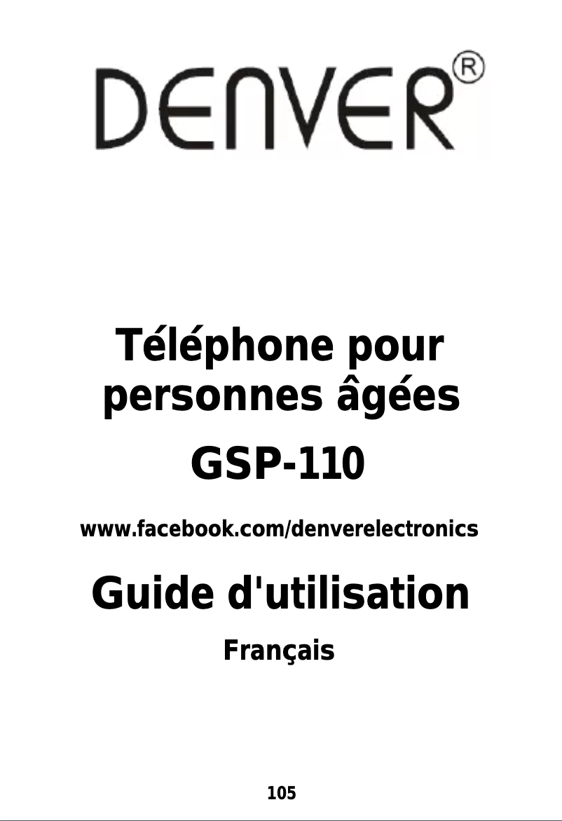 Image de la première page du manuel de l'appareil GSP-110