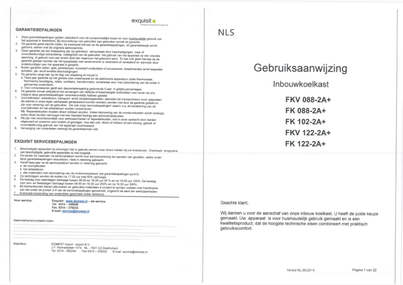 Image de la première page du manuel de l'appareil FK 088-2A