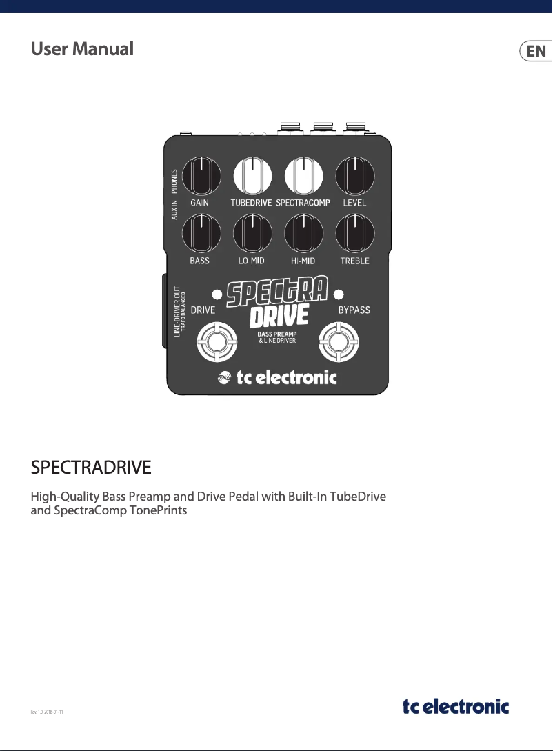 Page 1 de la notice Manuel utilisateur TC Electronic Spectradrive