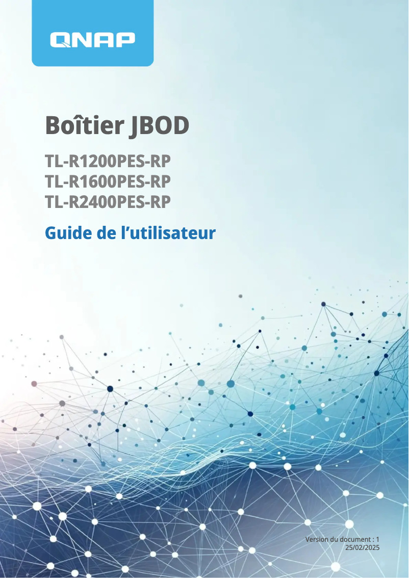 Page 1 de la notice Manuel utilisateur QNAP TL-R1600PES-RP
