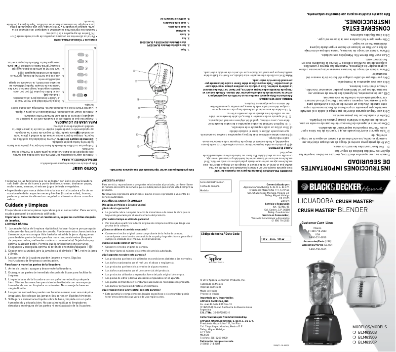 Page n°1 - Manuel utilisateur Black & Decker BLM6350P