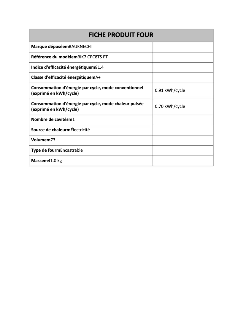 Image de la première page du manuel de l'appareil BIK7 CPC8TS PT