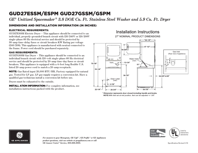 Imagen de la primera página del manual del dispositivo GUD27ESPMDG