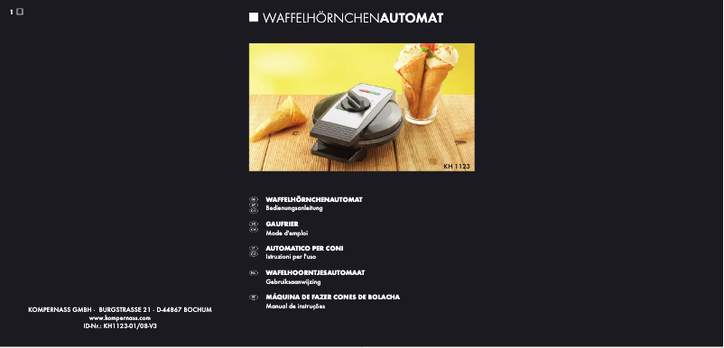 Page n°1 - Manuel utilisateur Bifinett KH 1123