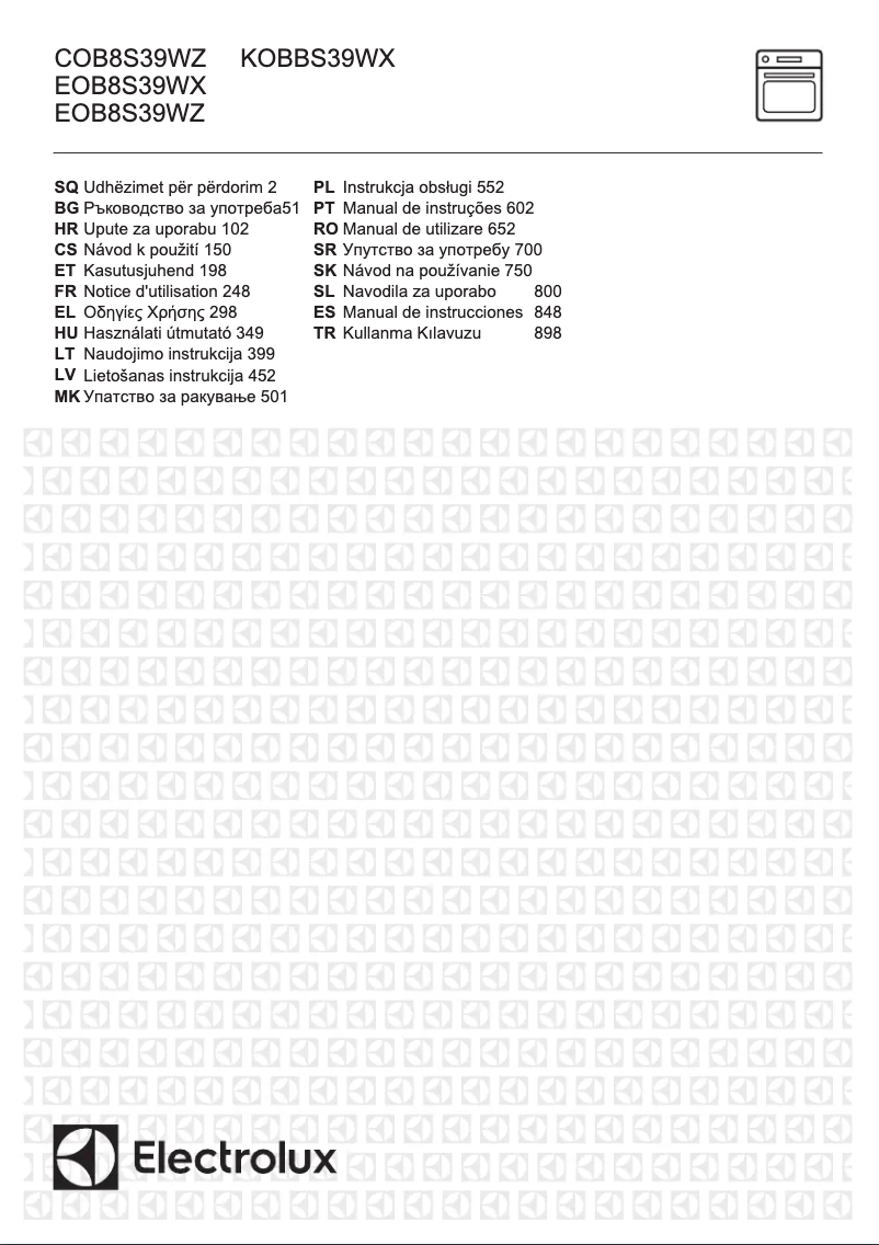 Image de la première page du manuel de l'appareil EOB8S39WX