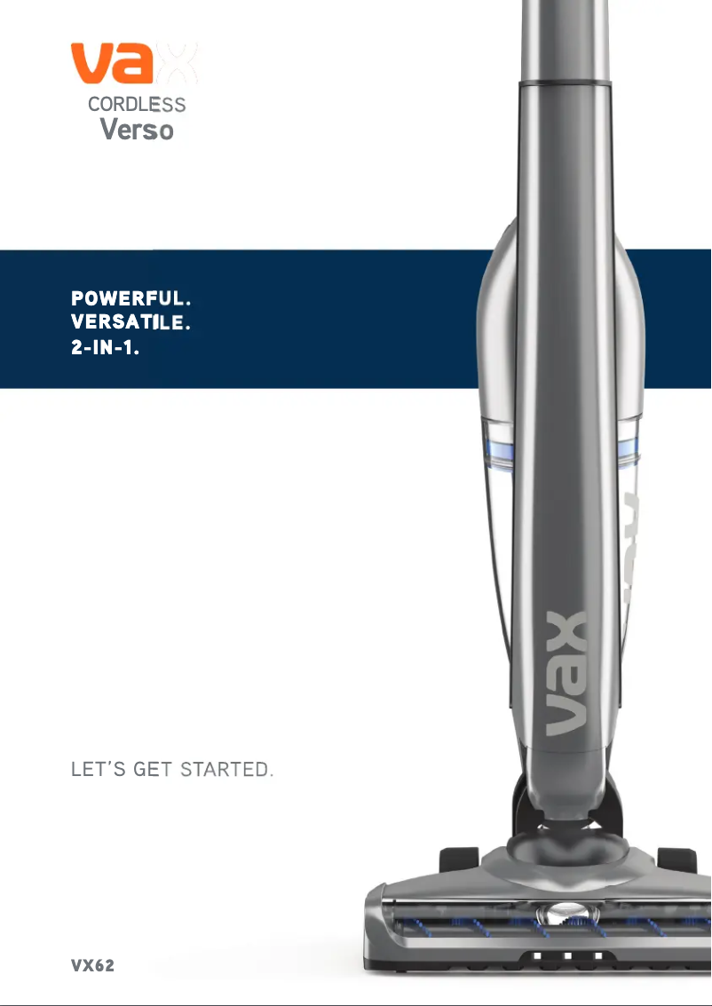 Image de la première page du manuel de l'appareil Verso VX62