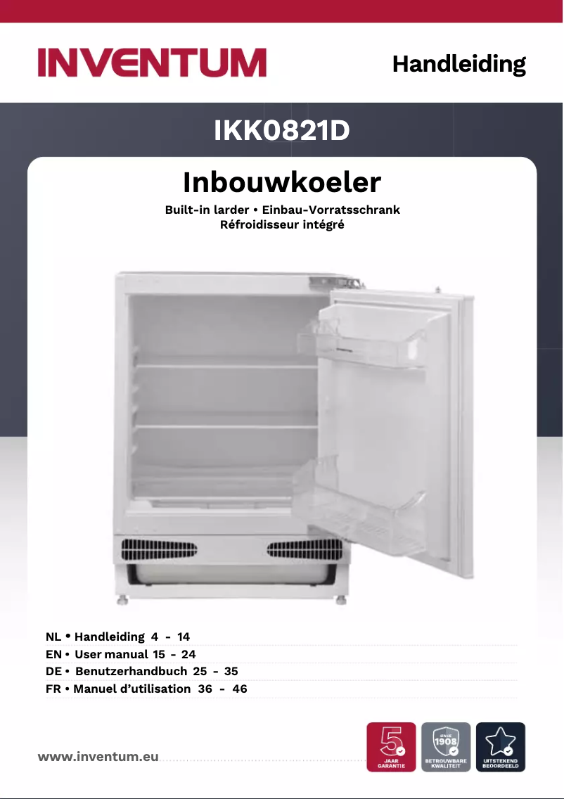 Page n°1 - Manuel utilisateur Inventum IKK0821D