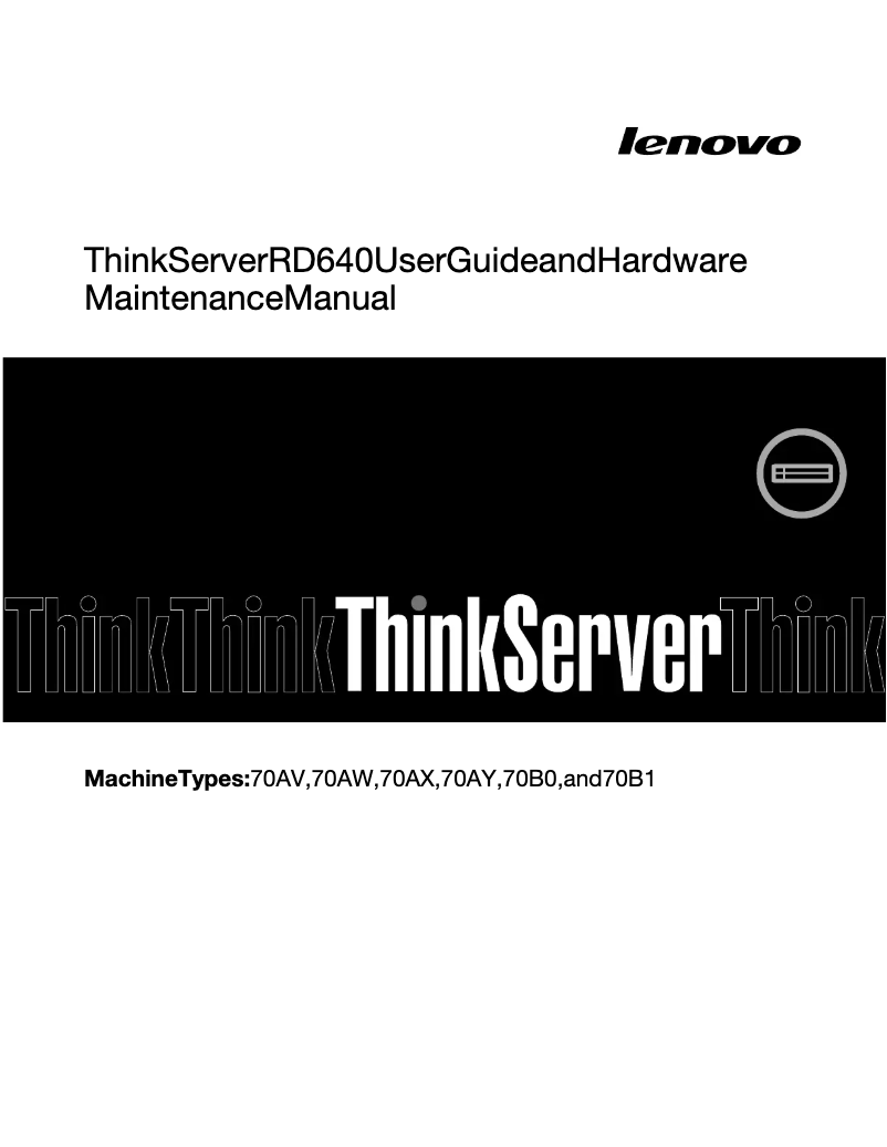 Page 1 de la notice Manuel utilisateur Lenovo ThinkServer RD640