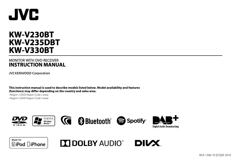 Image de la première page du manuel de l'appareil KW-V235DBT